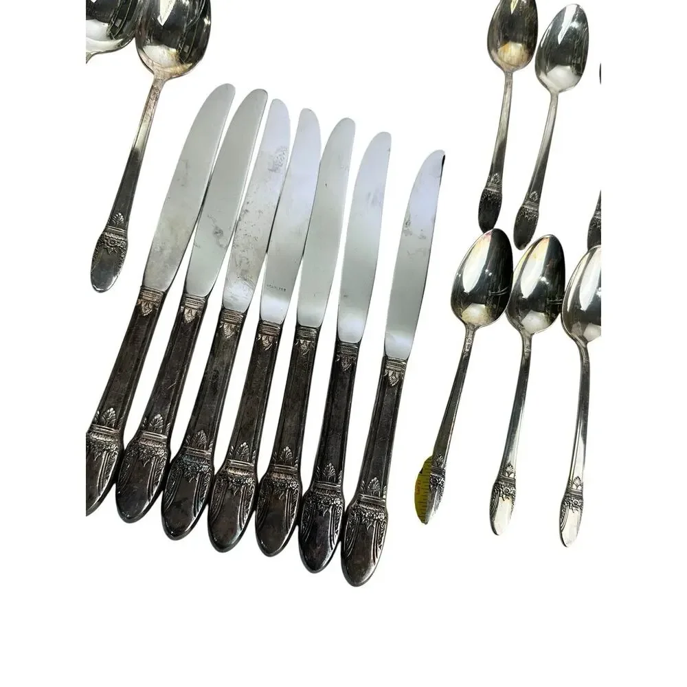 1847 Rogers Bros First Love Silverplate Flatware Set 55 Pieces Service + Serving